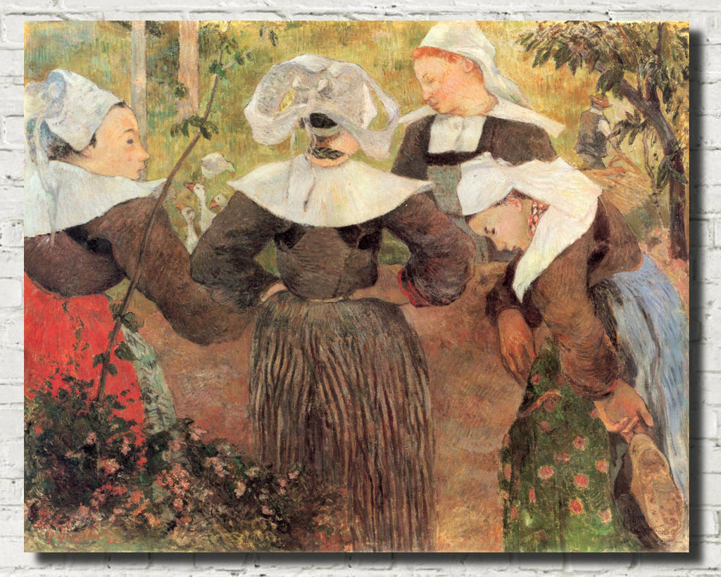 Paul Gauguin Fine Art Print : Four Breton Women Dancing