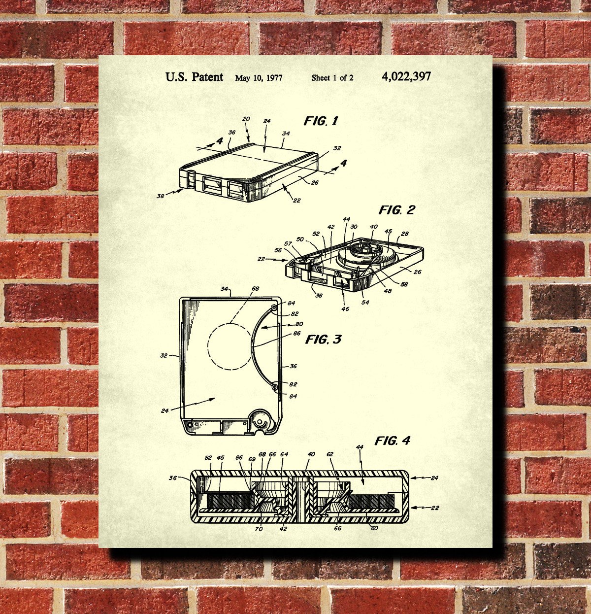 8 Track Cartridge Patent Print Music Blueprint Poster - OnTrendAndFab