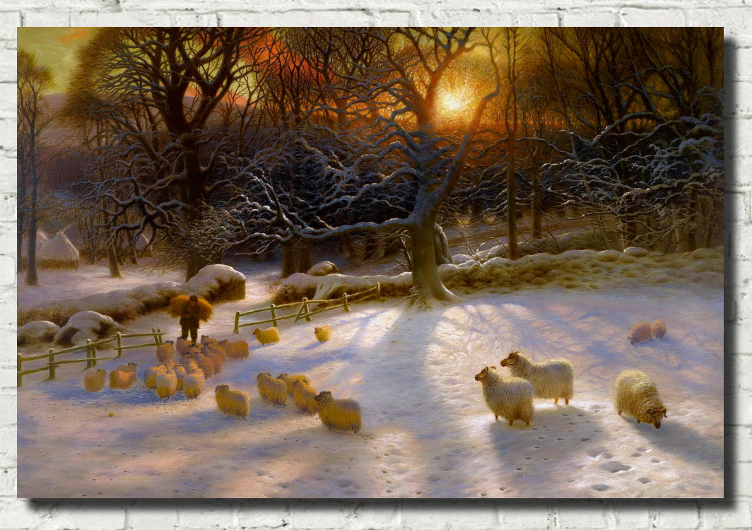 Joseph Farquharson Fine Art Print, Winter Landscape Sunset