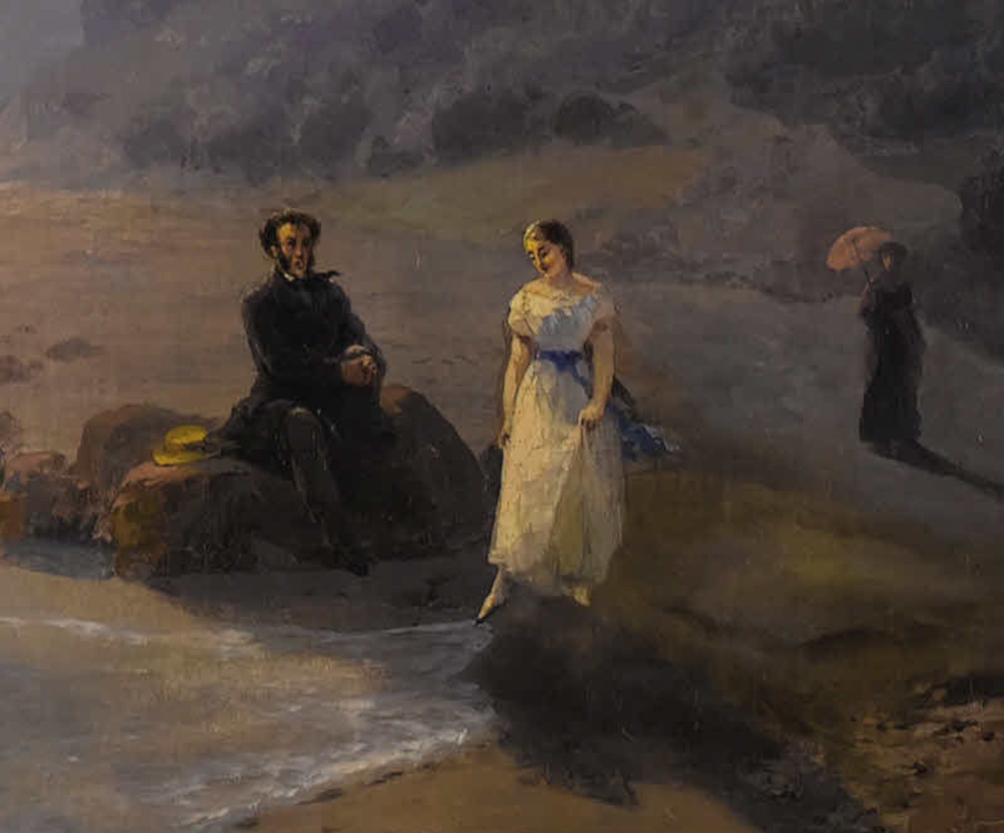 Ivan Aivazovsky Fine Art Print, A. S. Pushkin and Countess M. N. Raevskaya by the sea near Gurzuf