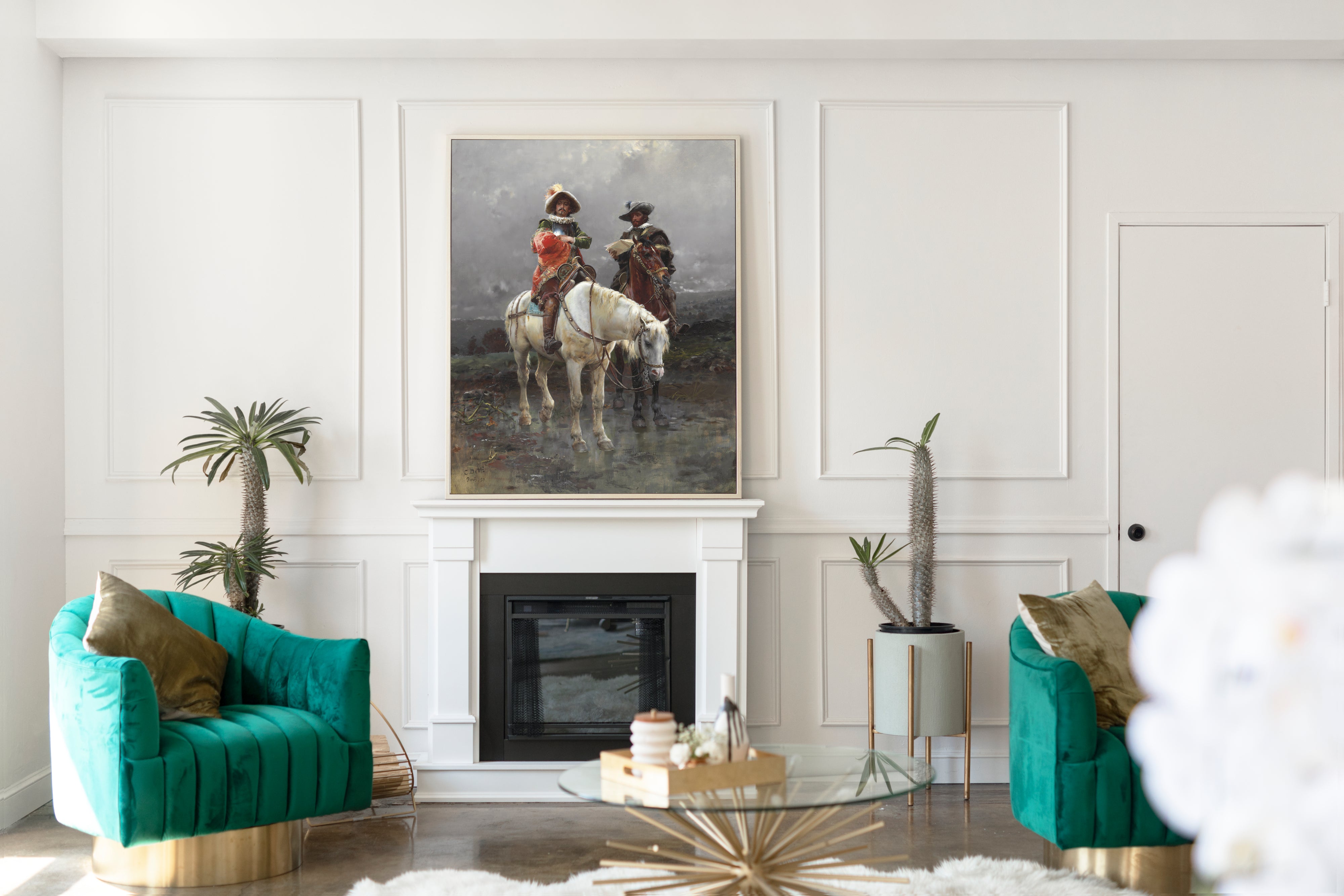 A Cavalier on a White Horse, Cesare Agostino Detti Fine Art Print
