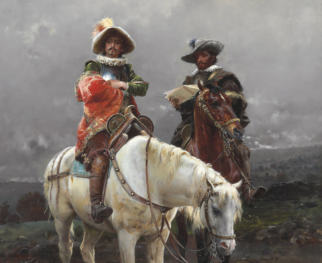 A Cavalier on a White Horse, Cesare Agostino Detti Fine Art Print