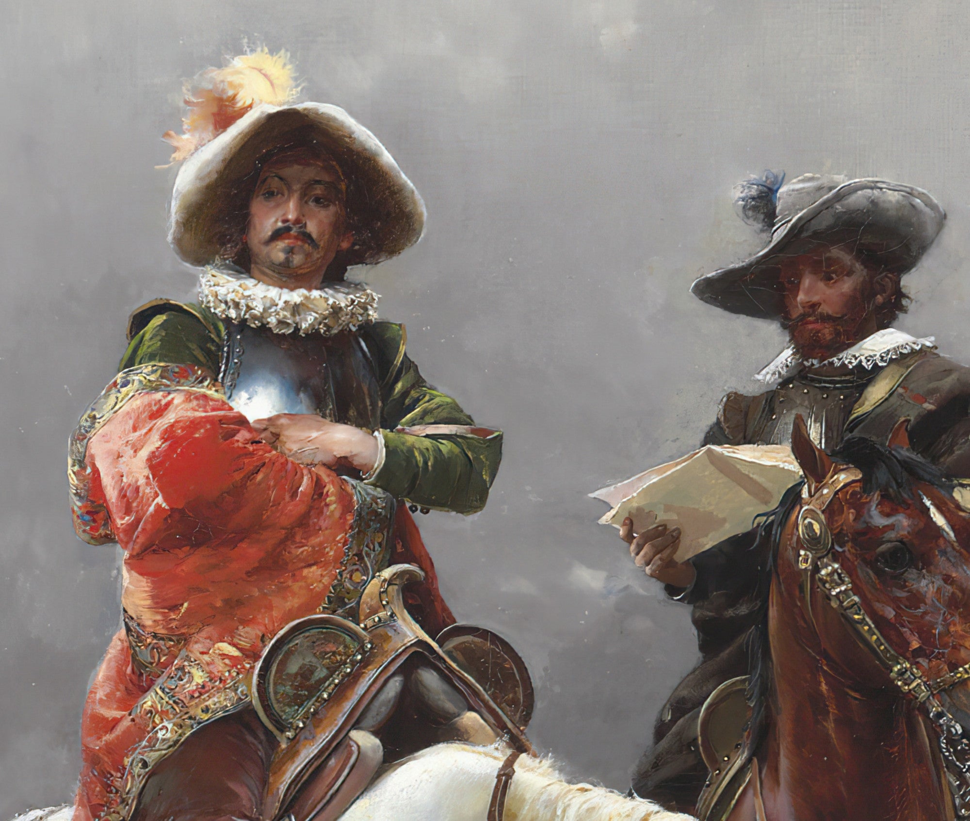 A Cavalier on a White Horse, Cesare Agostino Detti Fine Art Print
