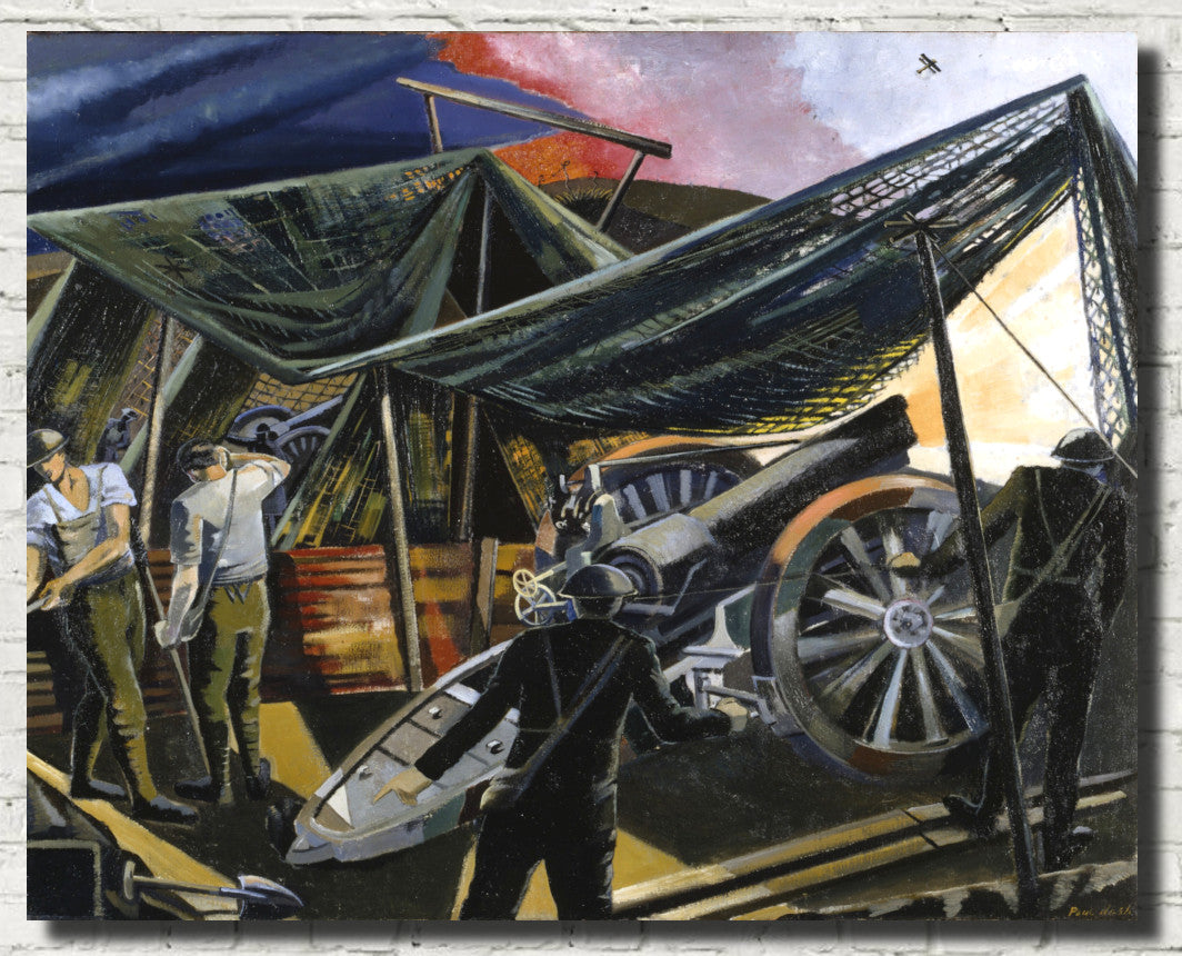 Paul Nash Fine Art Print, A Howitzer Firing