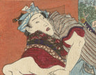 Utagawa Kunisada, Japanese Art Print : Meeting at the Temple, The erotic road to the capital