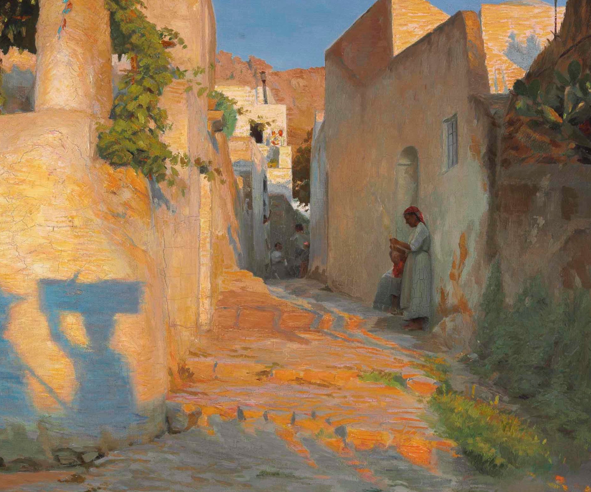 Peter Ilsted Fine Art Print, A Street Scene in Tunisia
