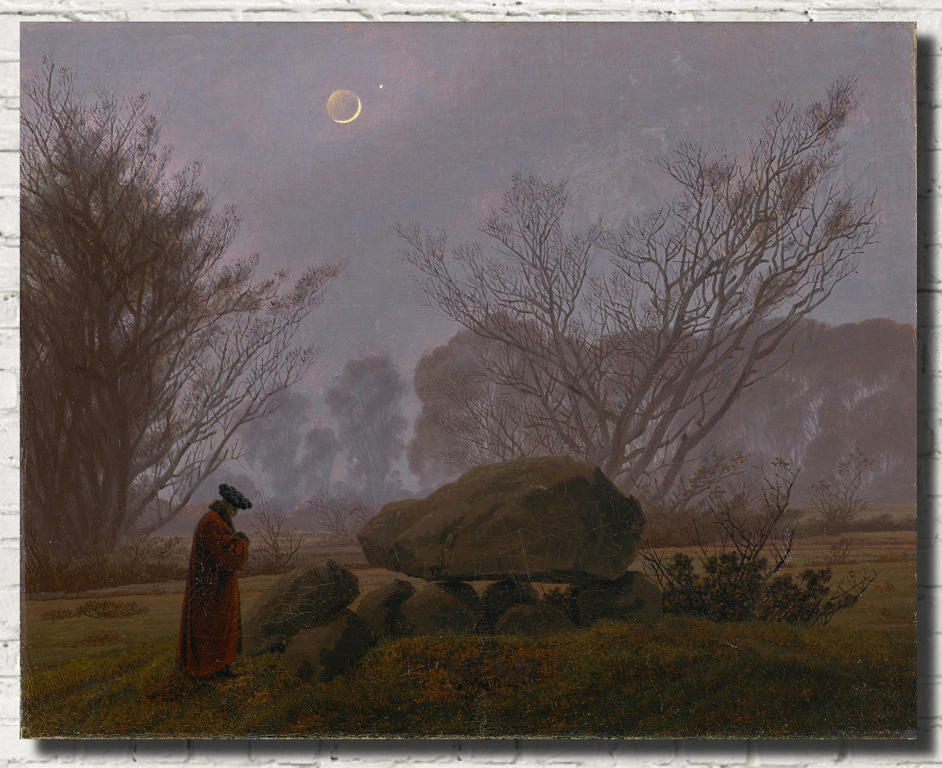 Caspar David Friedrich Fine Art Print, A Walk at Dusk
