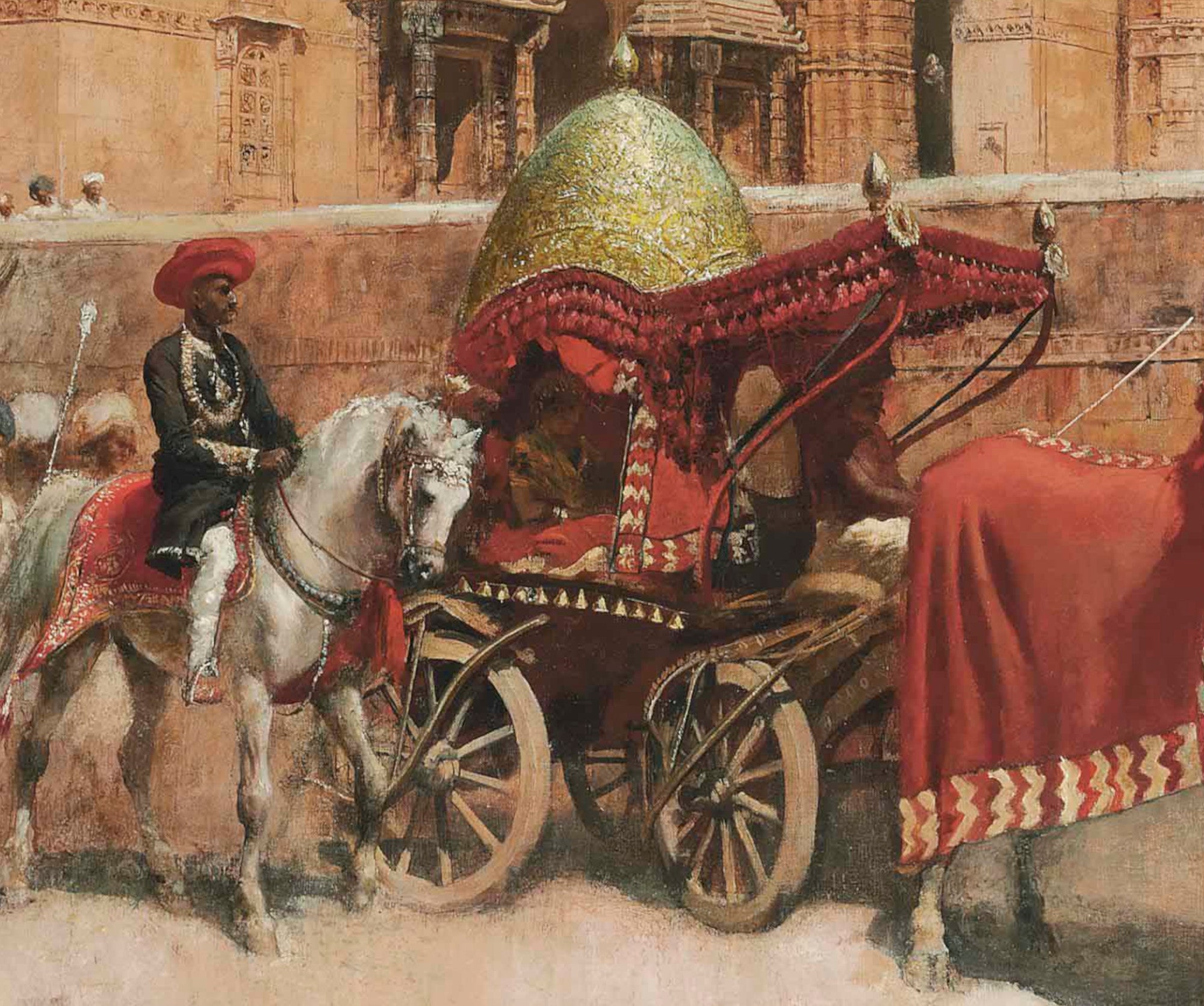 Edwin Lord Weeks Fine Art Print, A Wedding Procession before a Palace in Rajasthan