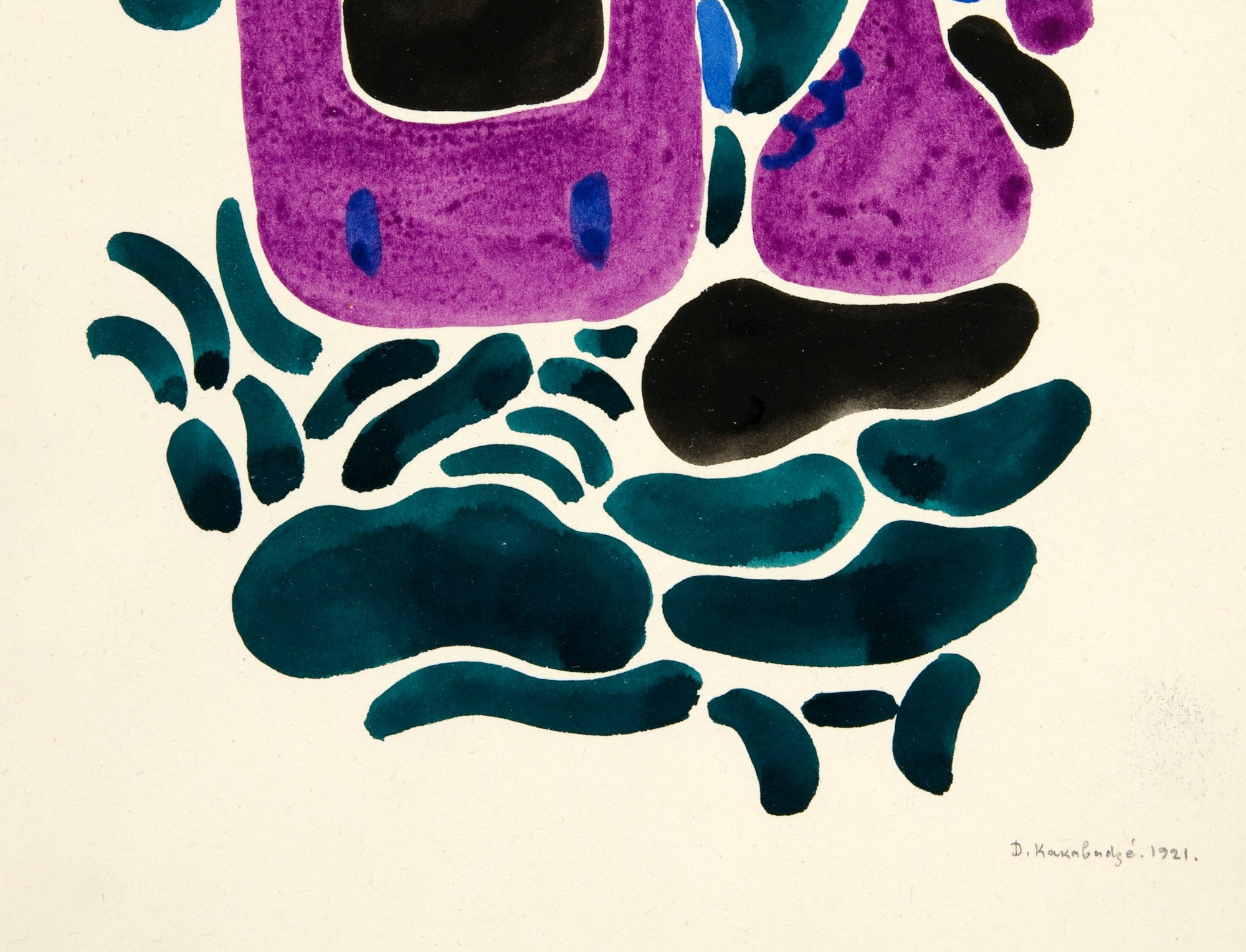 Abstraction Based on Flower Forms, III, David Kakabadzé Print