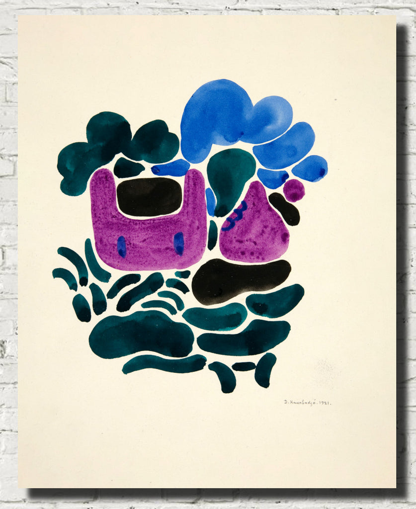 Abstraction Based on Flower Forms, III, David Kakabadzé Print