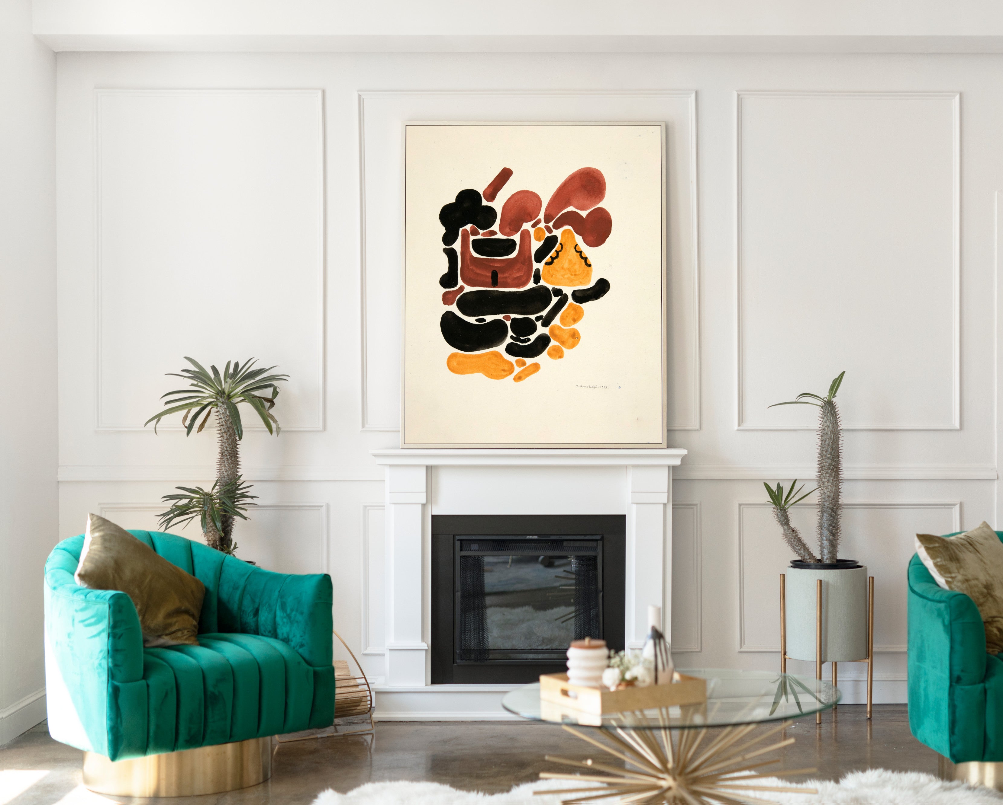 Abstraction Based on Flower Forms, II, David Kakabadzé Print