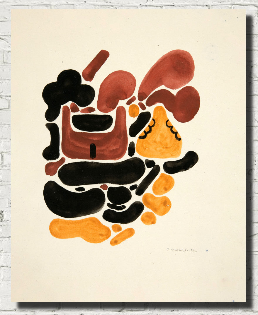 Abstraction Based on Flower Forms, II, David Kakabadzé Print