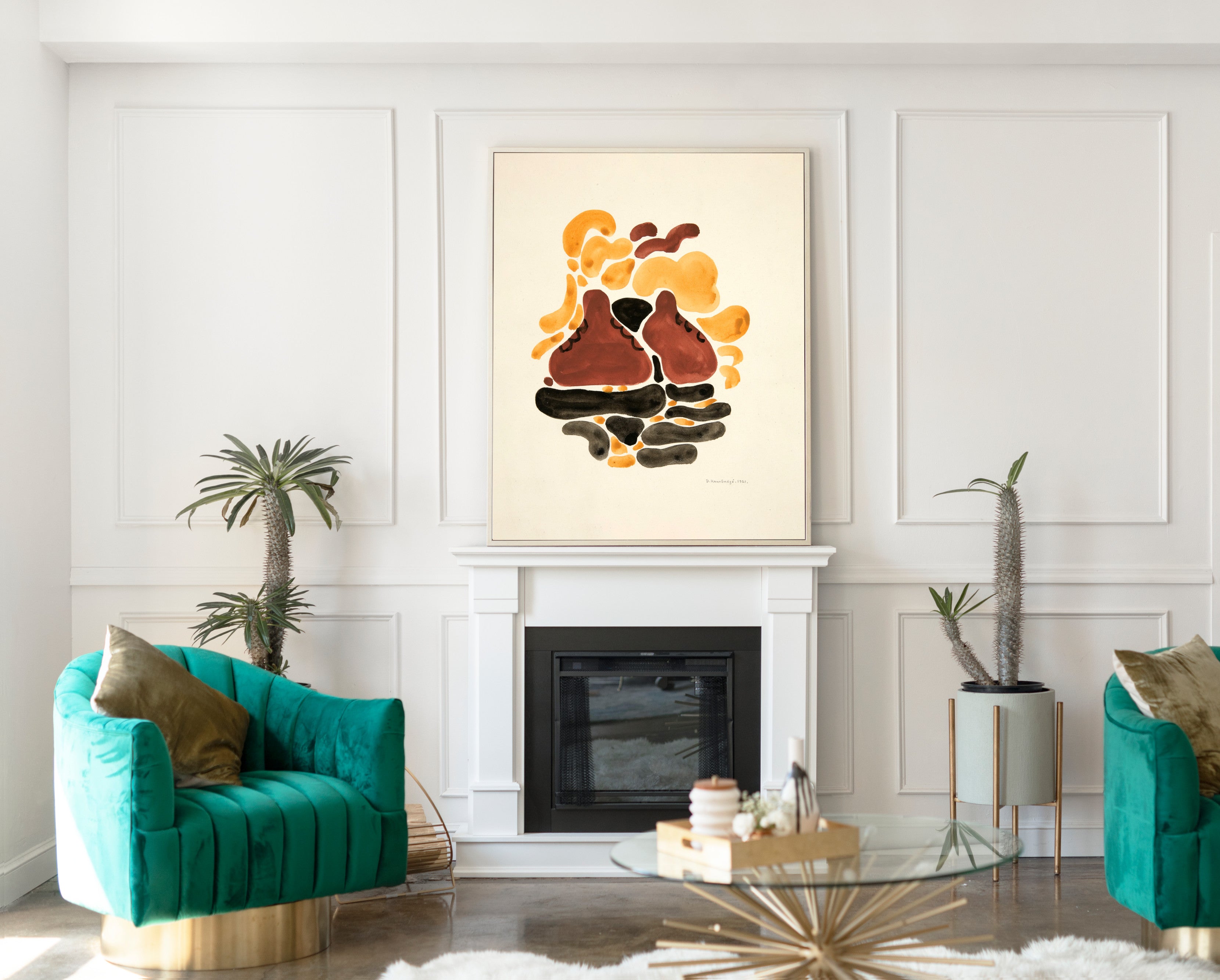 Abstraction Based on Flower Forms, VI, David Kakabadzé Print