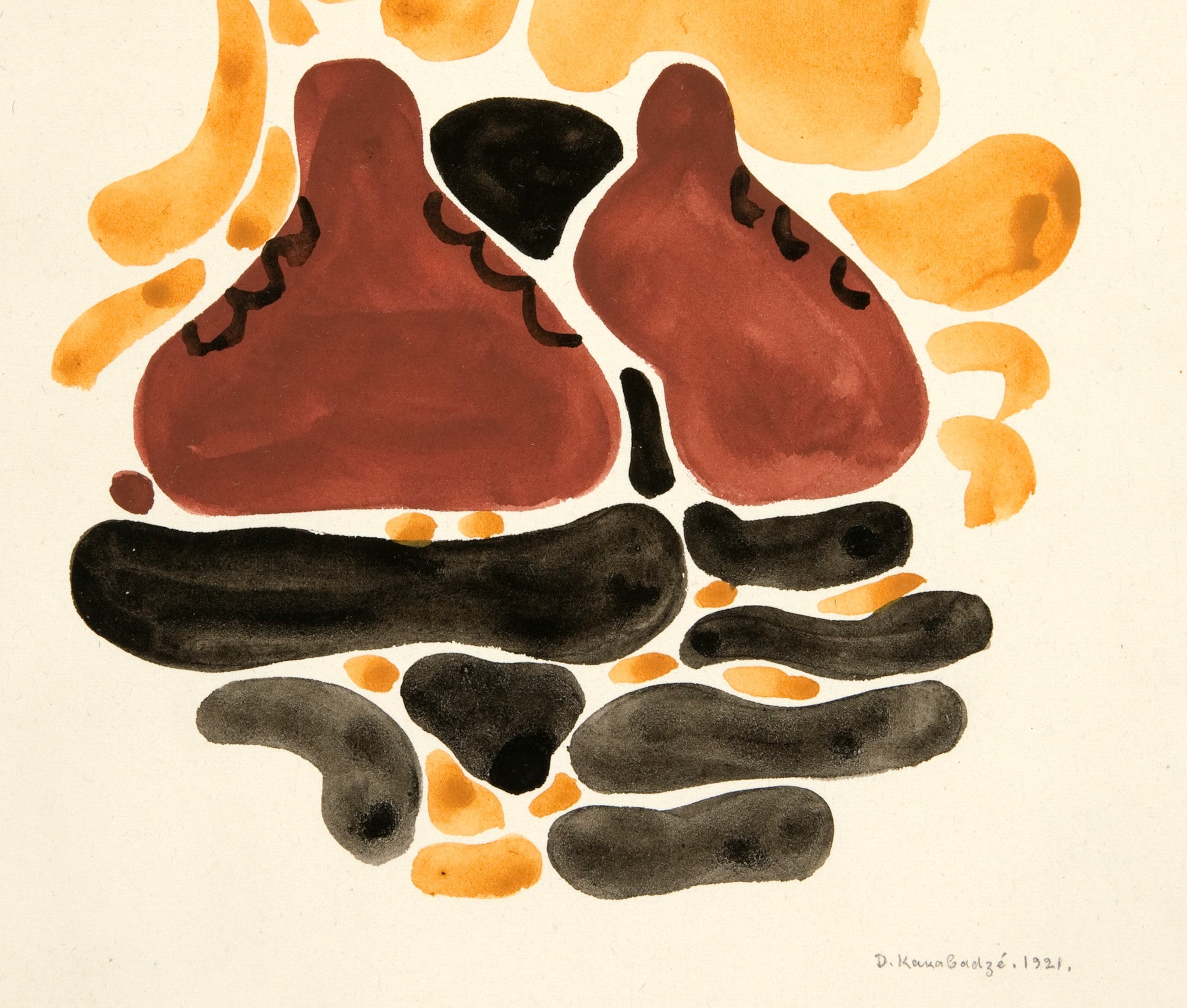 Abstraction Based on Flower Forms, VI, David Kakabadzé Print