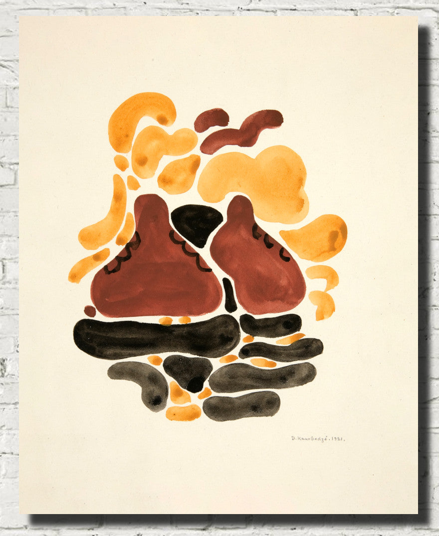 Abstraction Based on Flower Forms, VI, David Kakabadzé Print