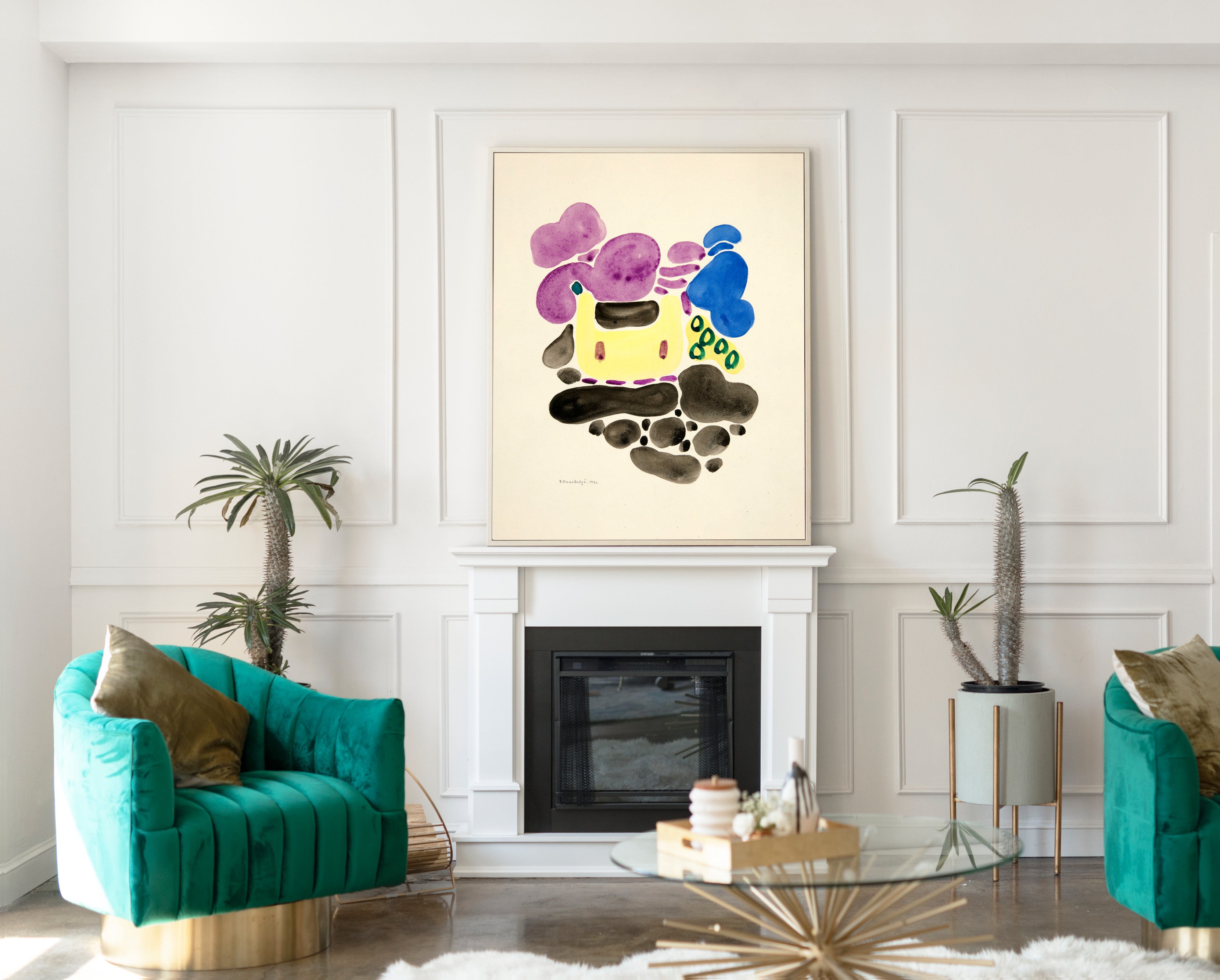 Abstraction Based on Flower Forms, V, David Kakabadzé Print