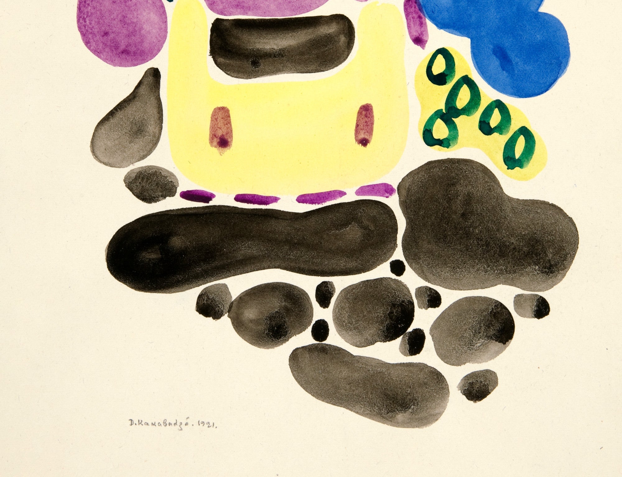 Abstraction Based on Flower Forms, V, David Kakabadzé Print