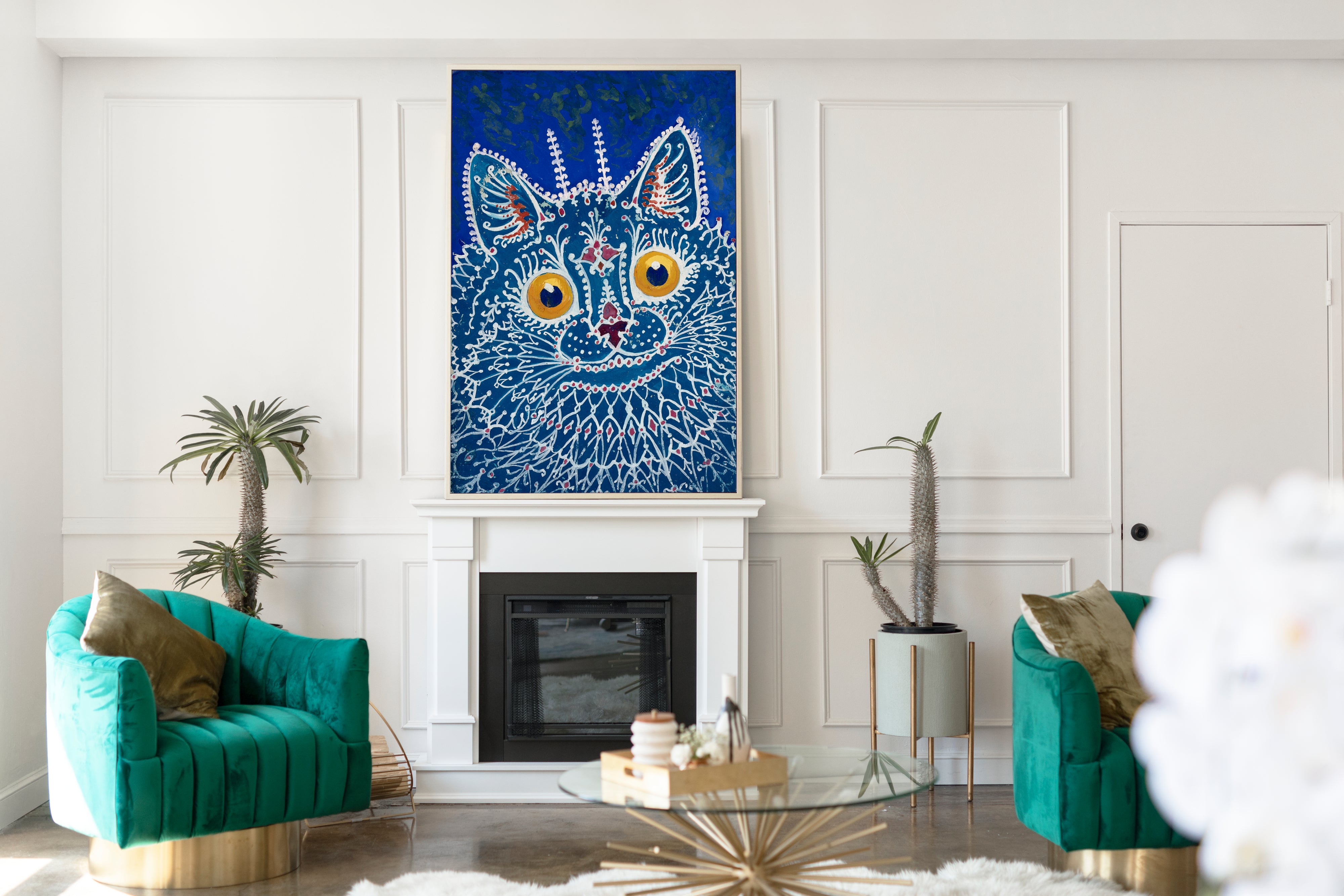 A cat in gothic style, Louis Wain Fine Art Print