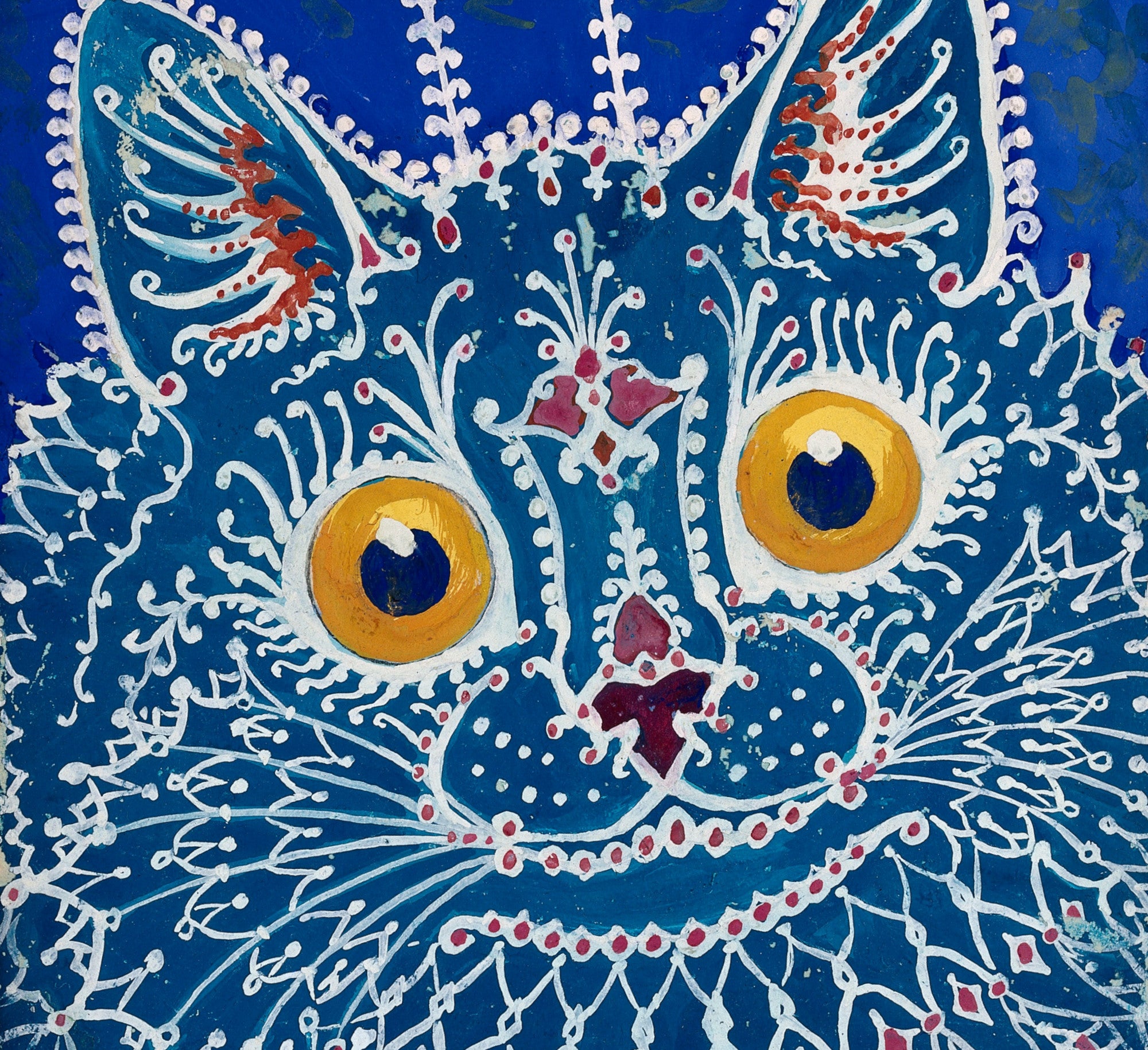 A cat in gothic style, Louis Wain Fine Art Print