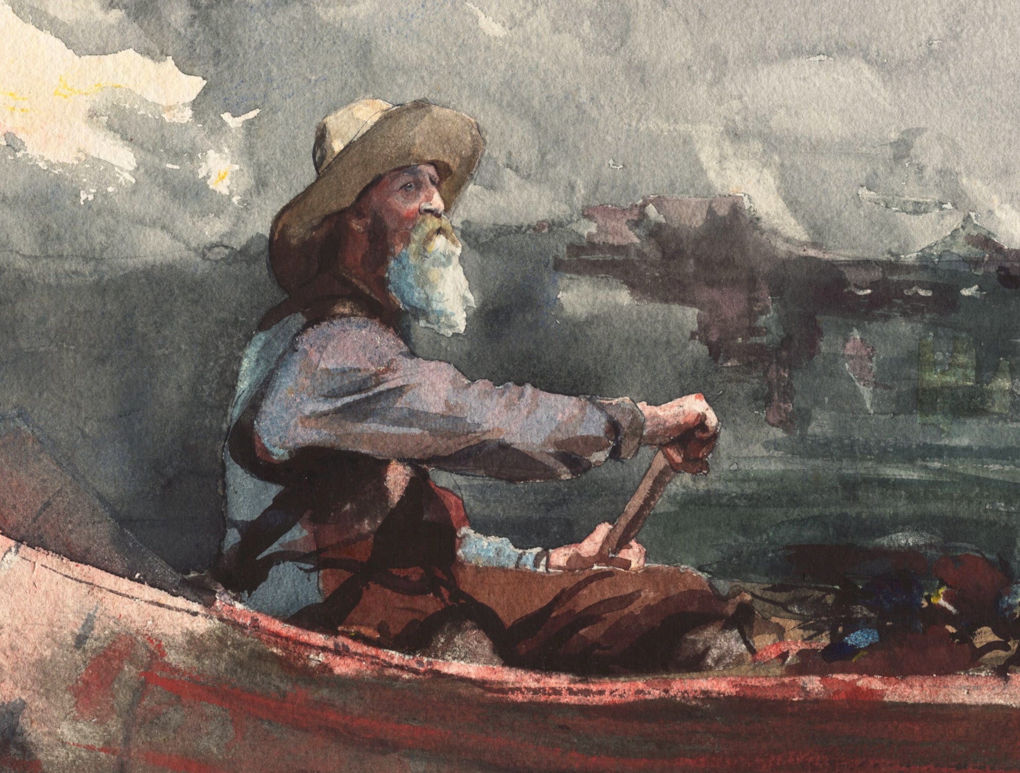 Winslow Homer Fine Art Print :  Adirondacks Guide