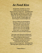 Ae Fond Kiss Poem by Robert Burns, Typography Print