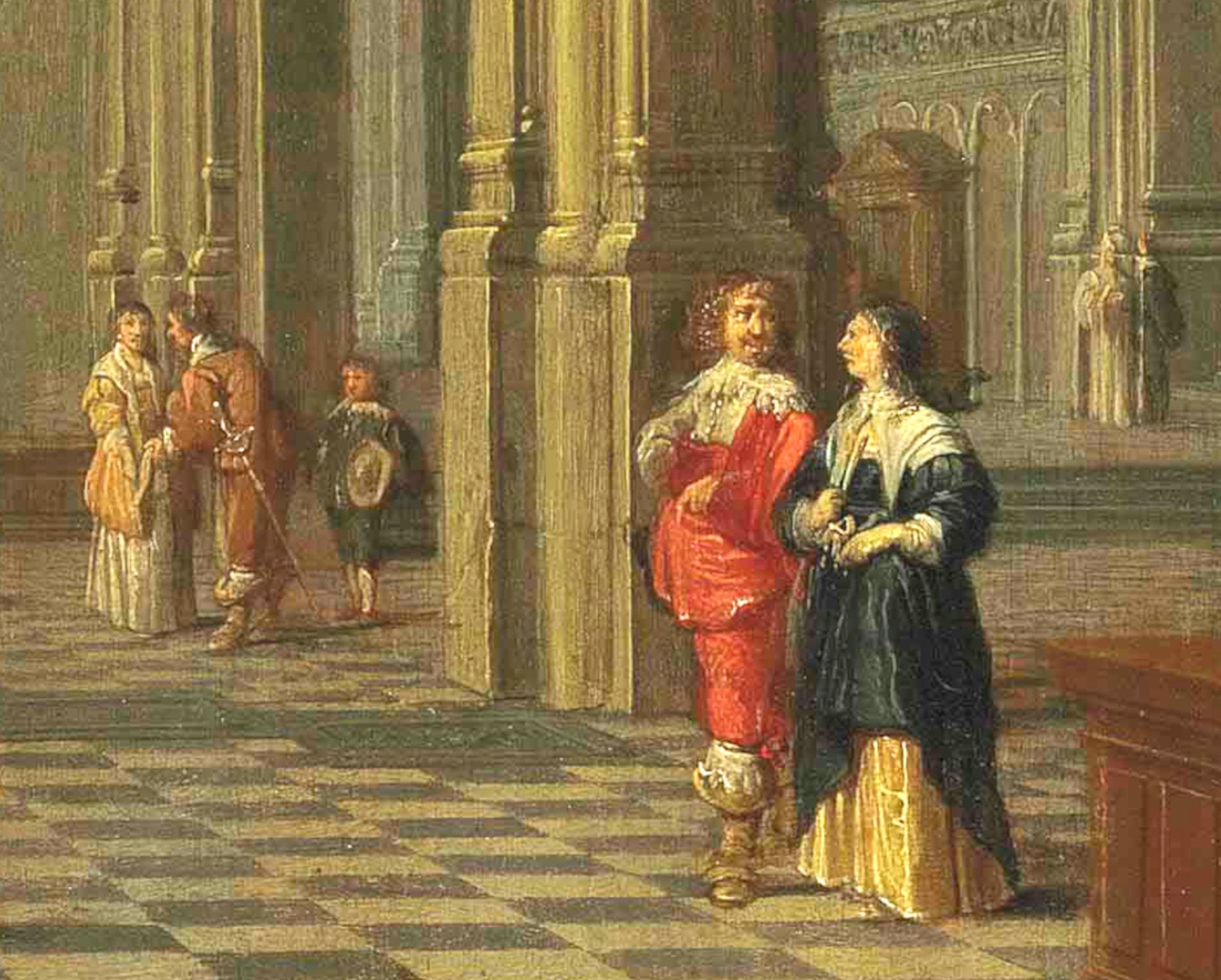 Gerard Houckgeest Baroque Fine Art Print, A Gothic Church Interior