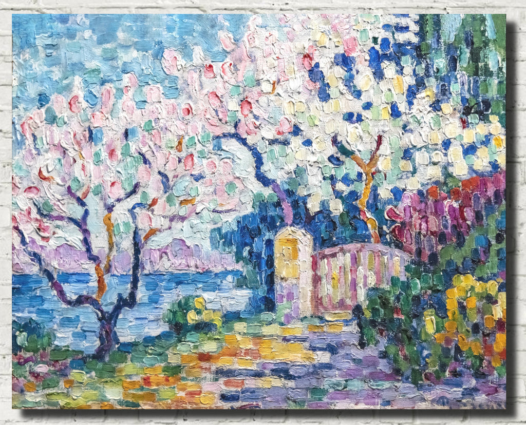 Paul Signac Fine Art Print, Almond Trees in Bloom