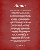 Alone Poem by Edgar Allan Poe, Typography Print