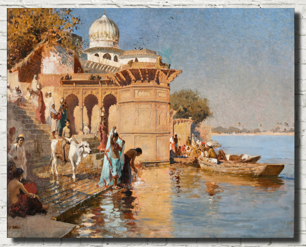Edwin Lord Weeks Fine Art Print, Along the Ghats, Mathura