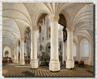 Gerard Houckgeest Baroque Fine Art Print, Ambulatory of the Nieuwe Kerk in Delft