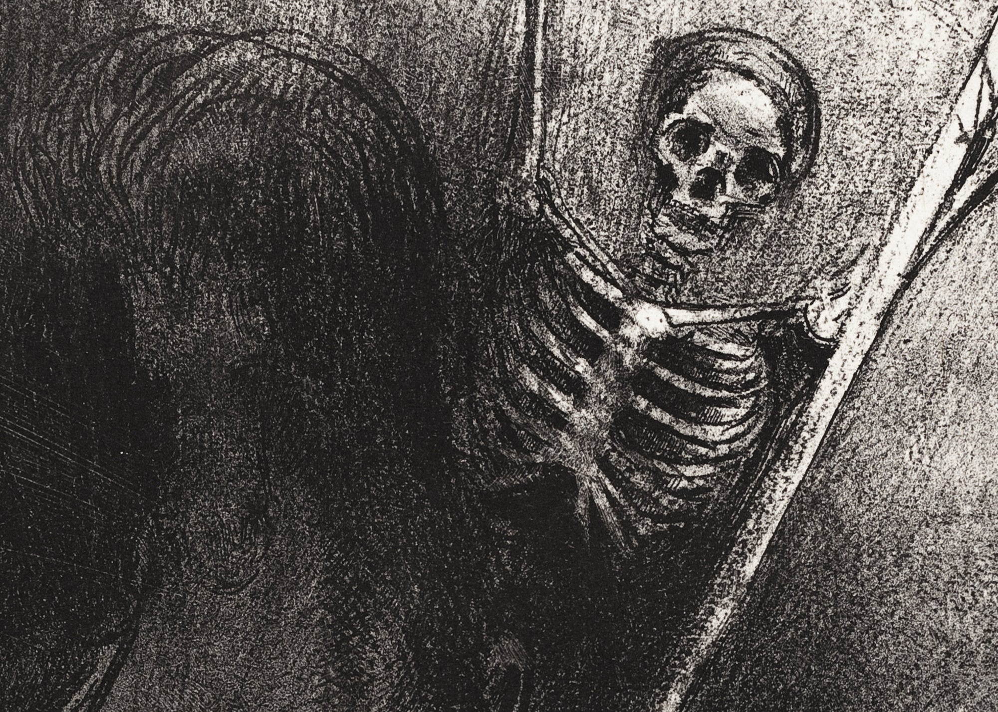 Skeleton on Horseback, Odilon Redon Fine Art Print