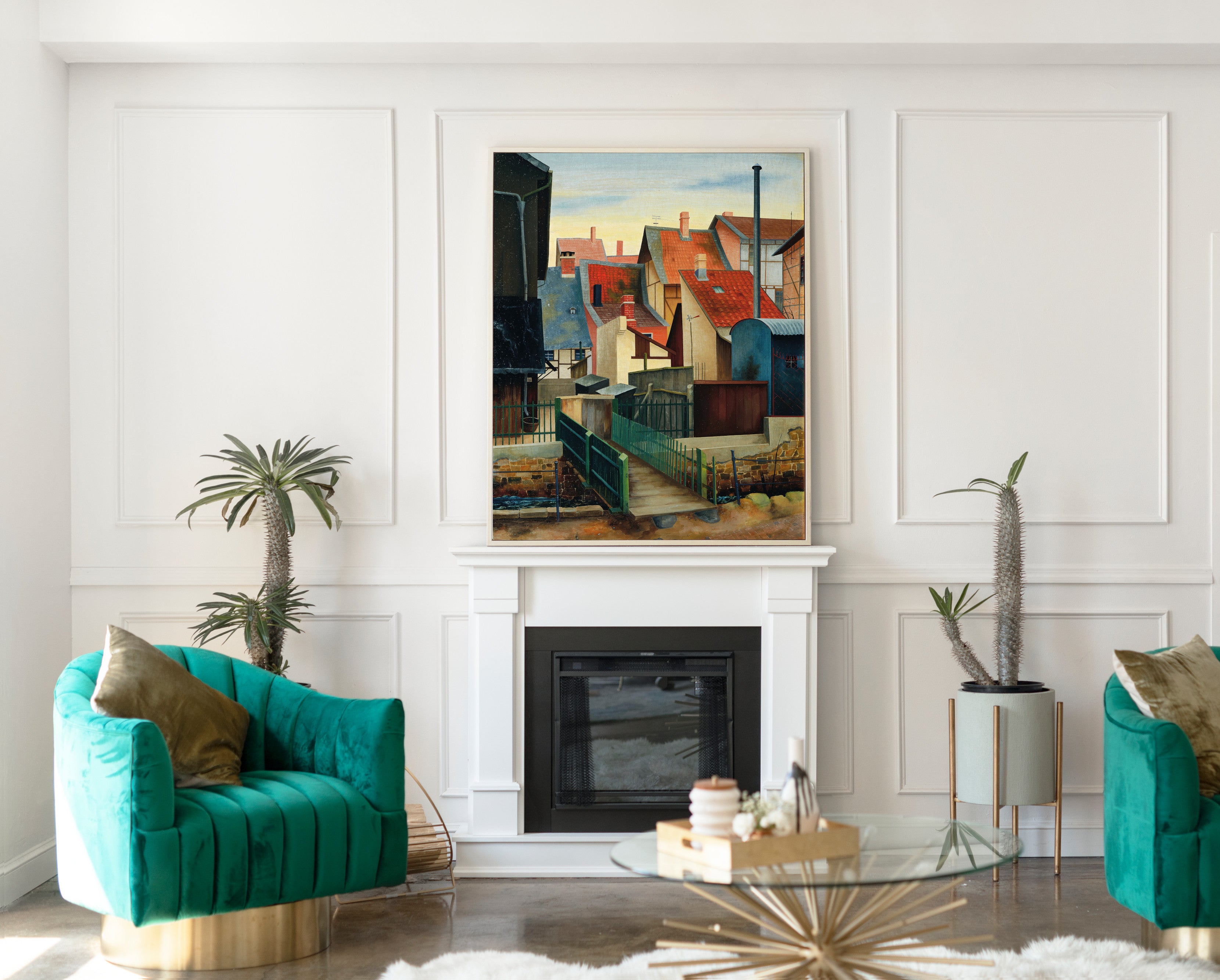 At the Abzucht, Goslar, German townscape, Rudolf Wacker Print