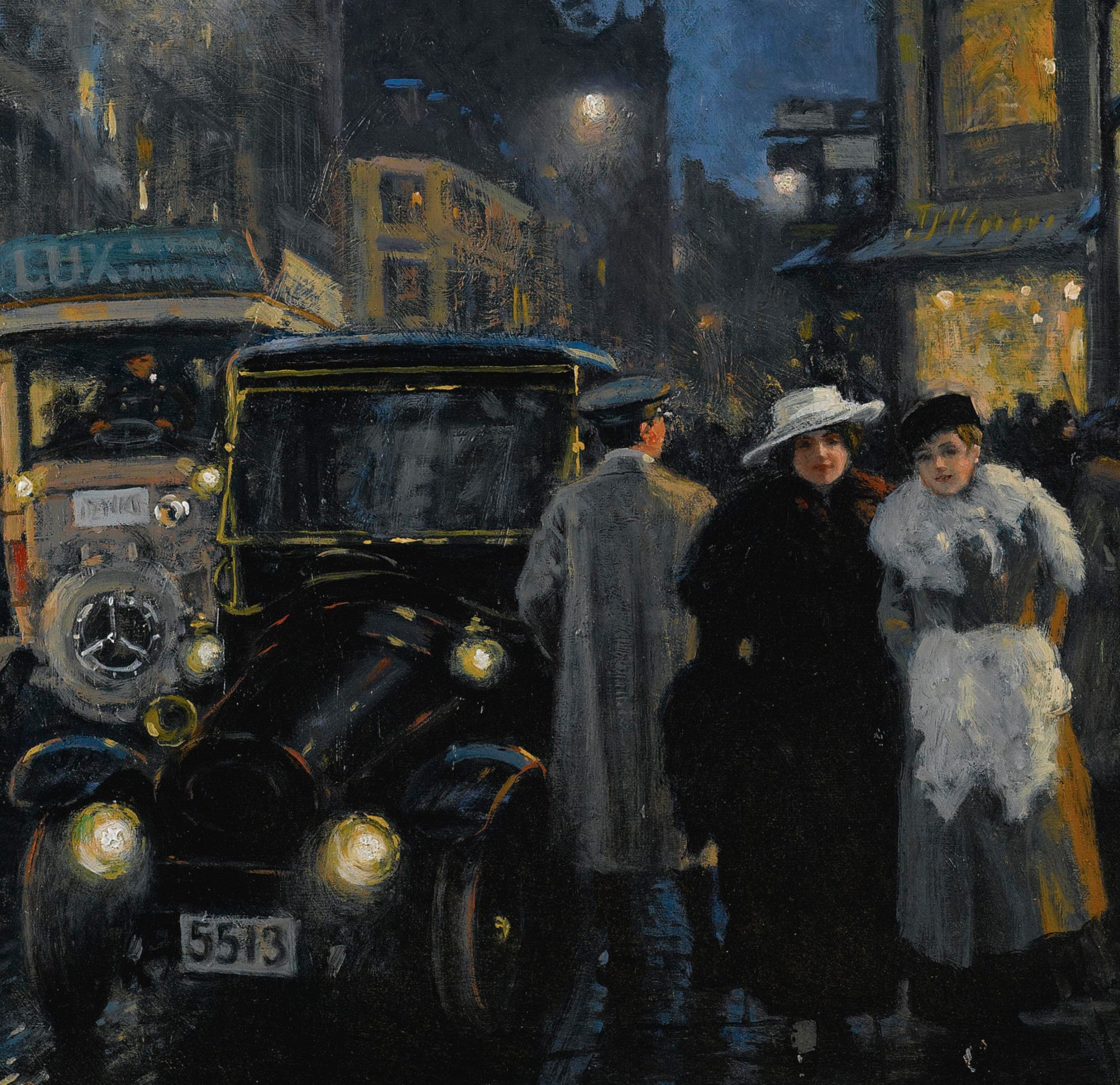 Paul Gustav Fischer Fine Art Print, An evening stroll on the boulevard, Copenhagen