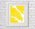 Annapolis City Street Map Print Feature Wall Art Poster