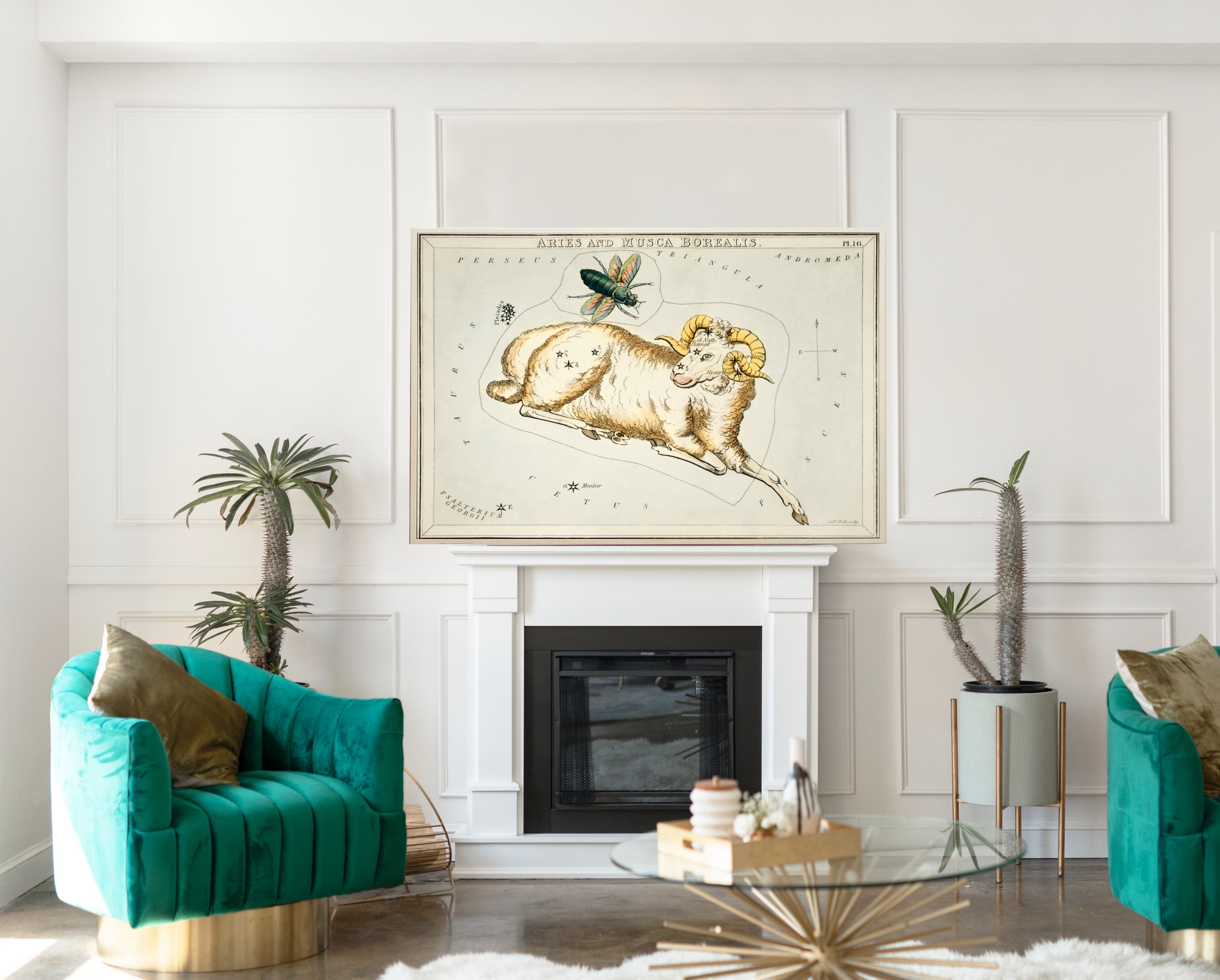 Aries and Musca Borealis, Sidney Hall Costellations Print