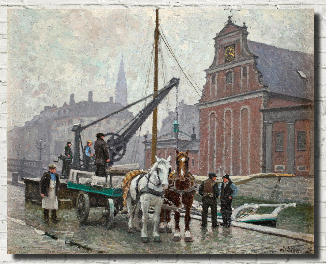 Paul Gustav Fischer Fine Art Print, At Holmen's Church