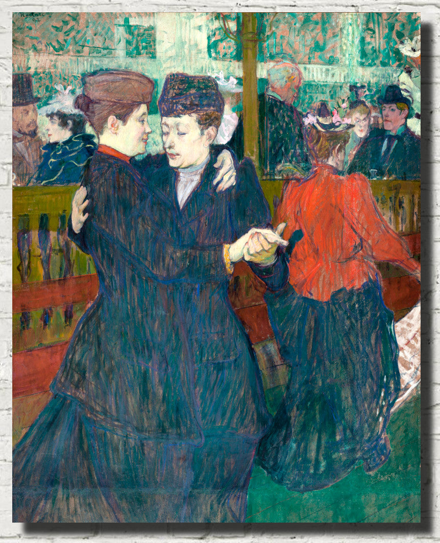 Henri de Toulouse-Lautrec Fine Art Print, At the Moulin-Rouges, Two Women Walzing