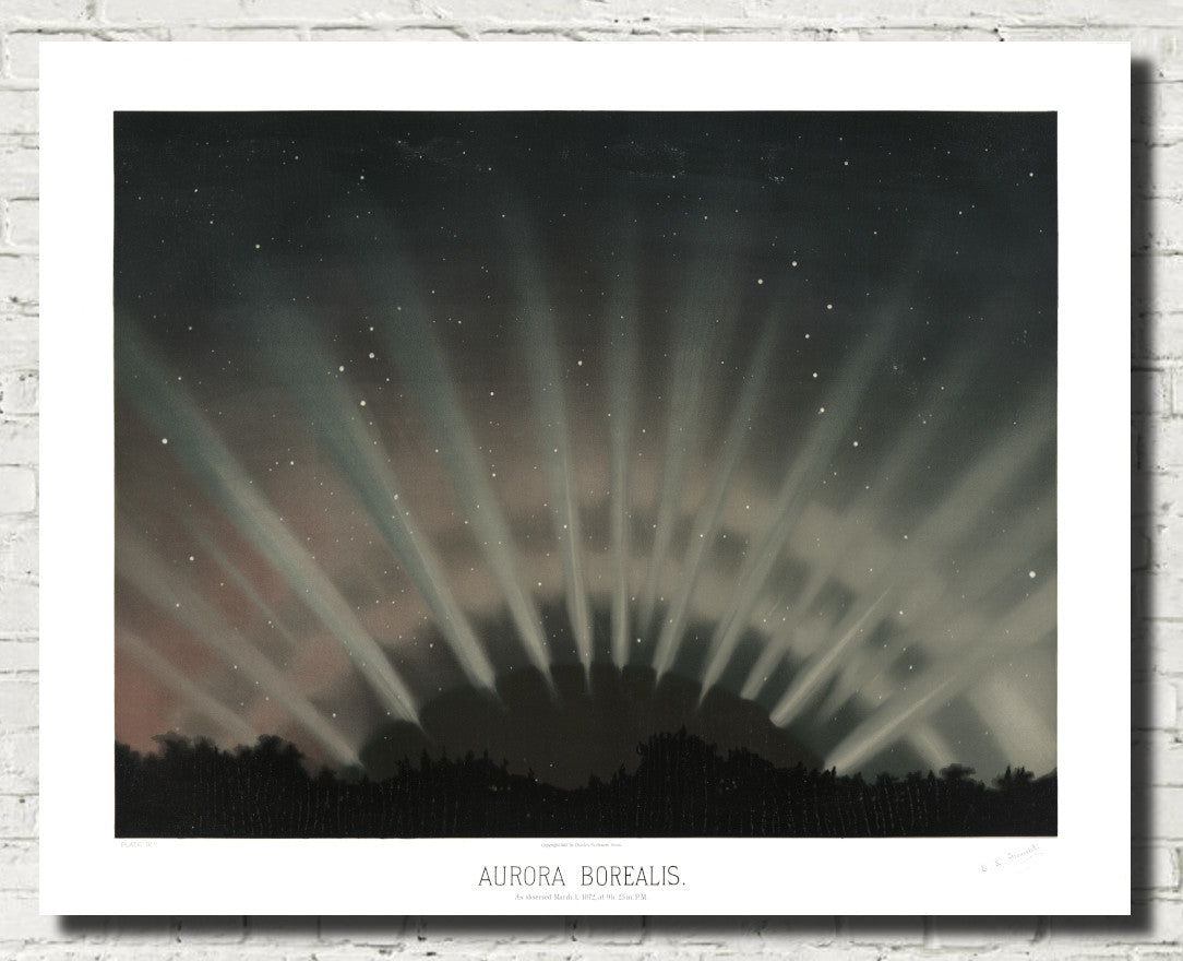 Étienne Léopold Trouvelot Fine Art Print, Aurora Borealis
