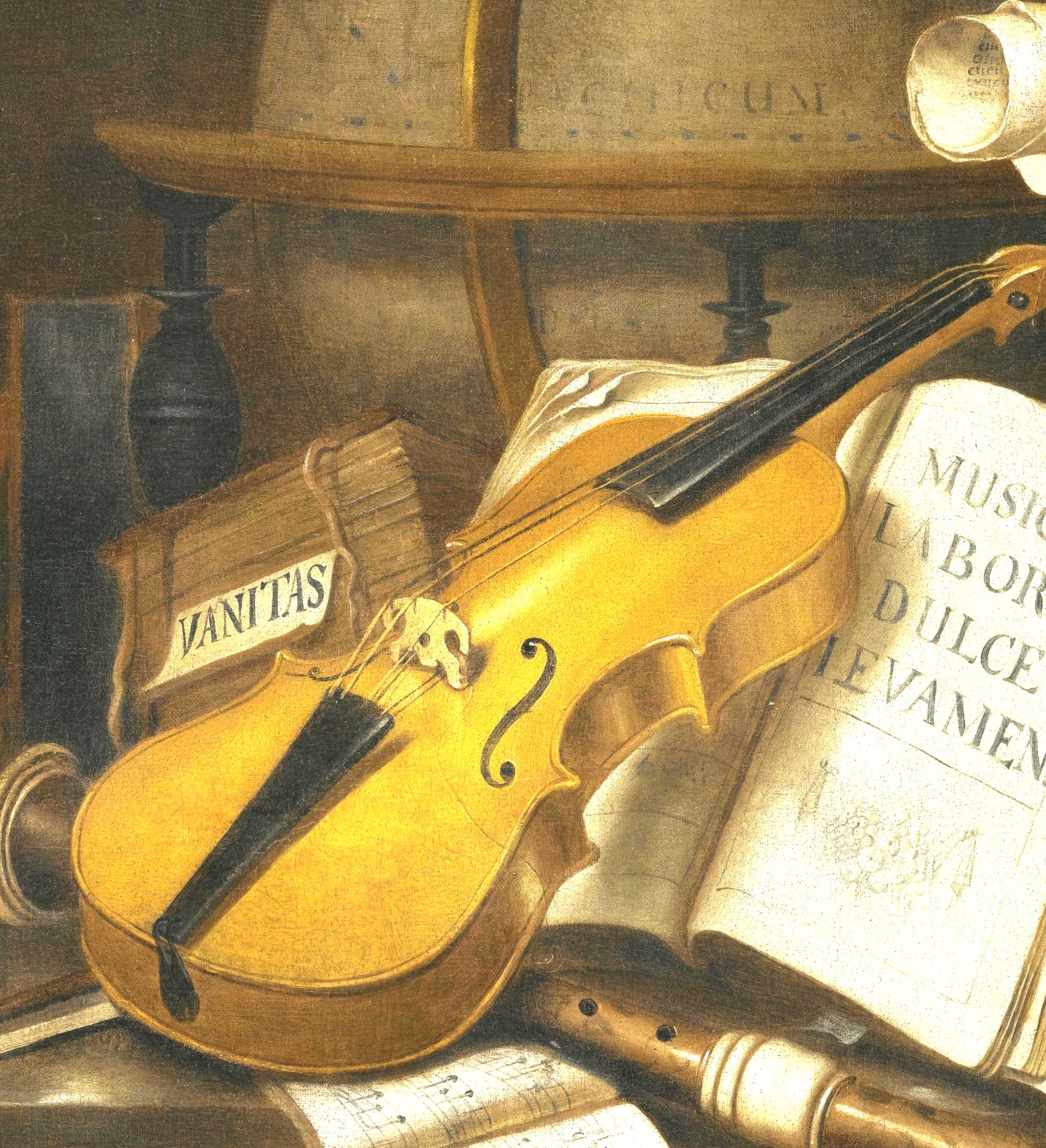 Evert Collier Fine Art Print, Vanitas Still Life with Violin