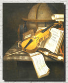 Evert Collier Fine Art Print, Vanitas Still Life with Violin