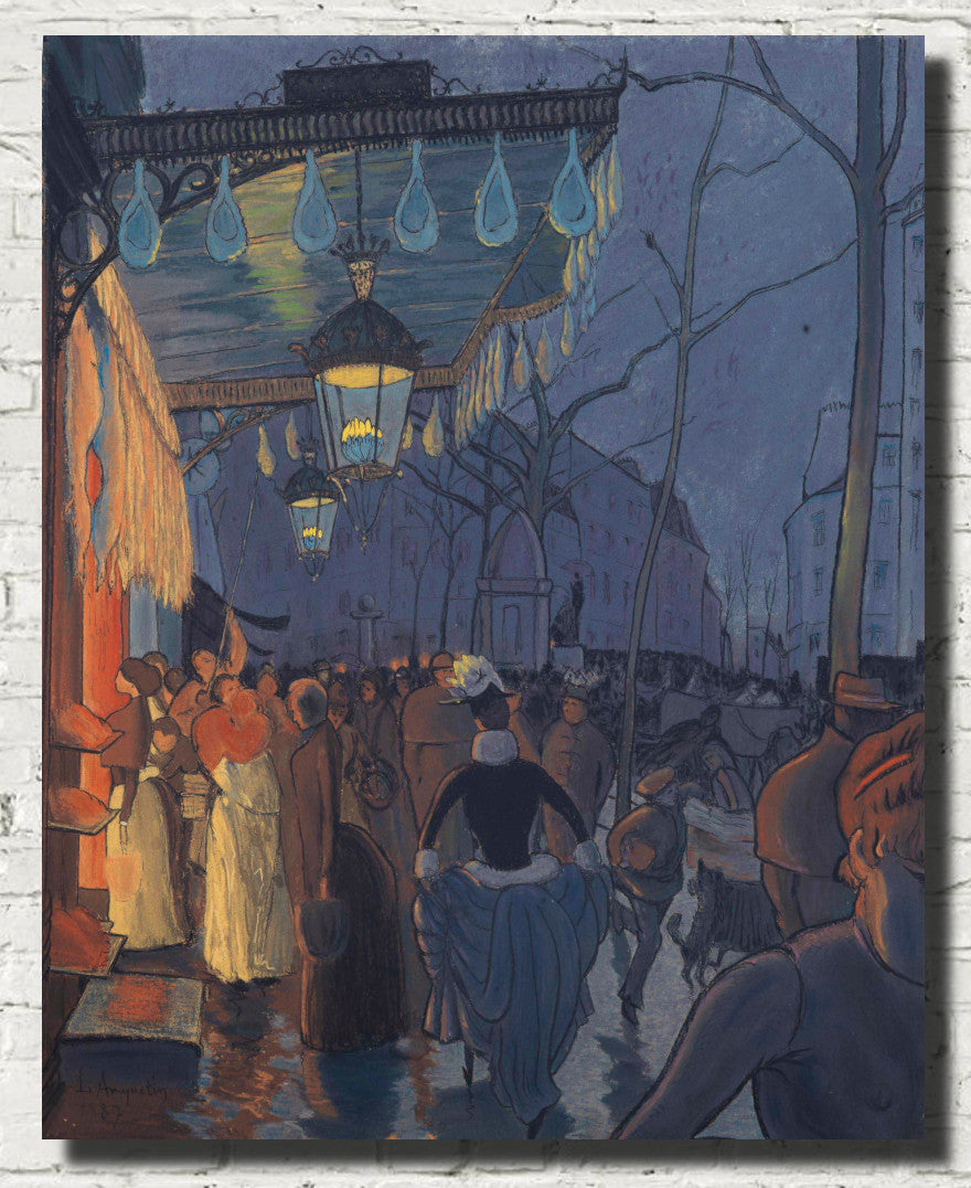 Louis Anquetin Fine Art Print, Avenue de Clichy, le soir, cinq heures