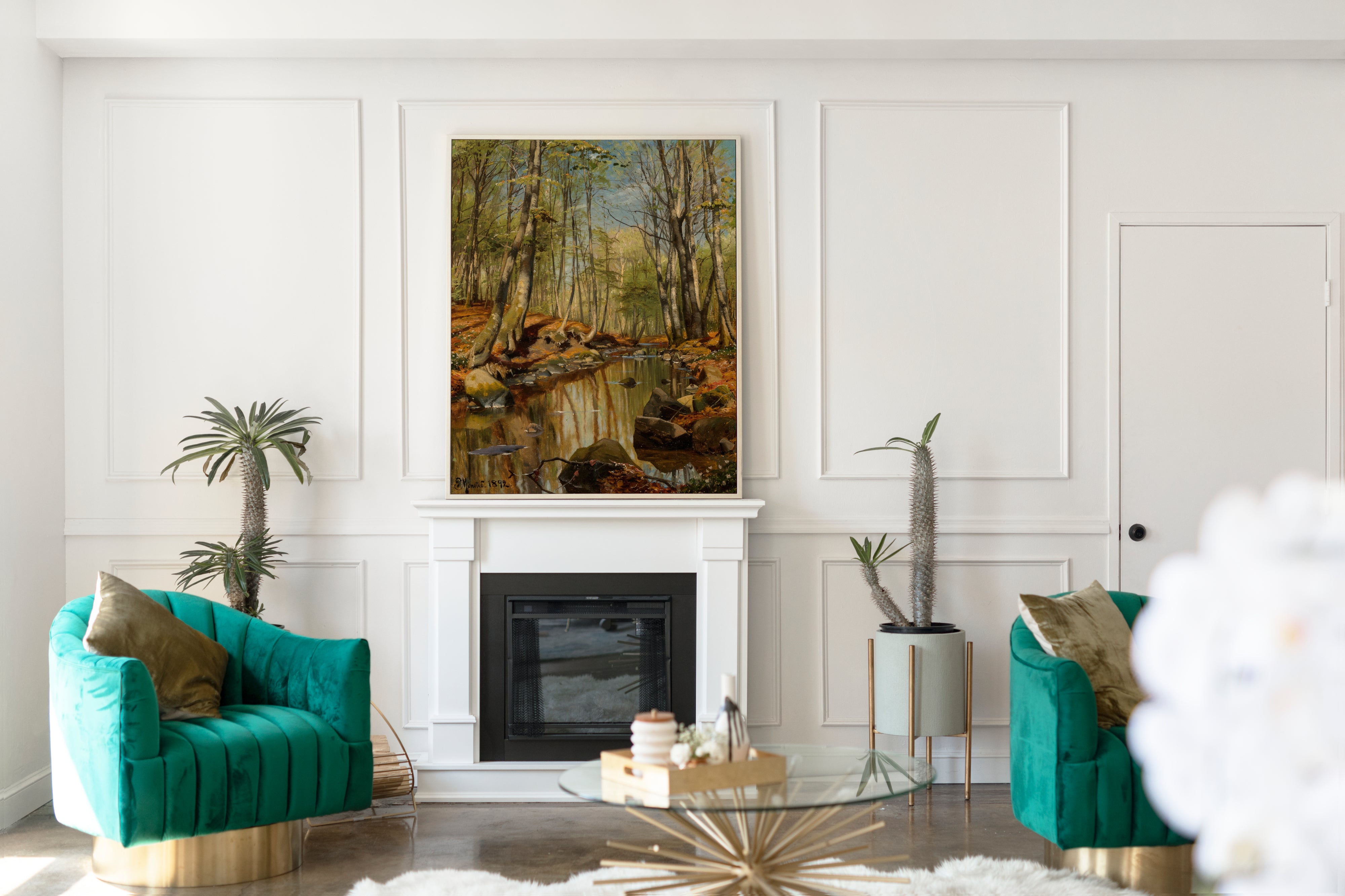 A Wooded River Landscape, Peder Mørk Mønsted Fine Art Print