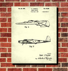 B17 Bomber Aircraft Blueprint Poster Vintage Airplane Patent Print