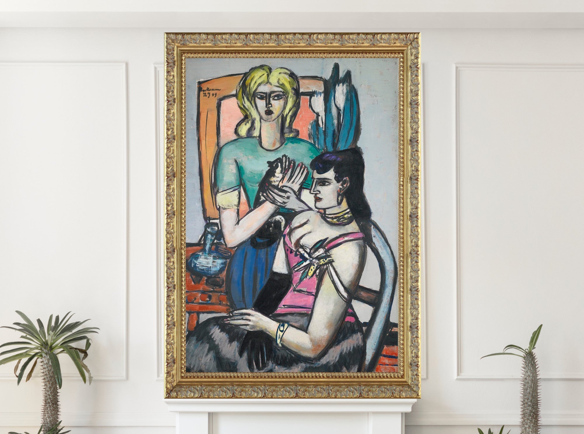 Max Beckmann, Before The Ball, Two Women with a Cat - New Objectivity