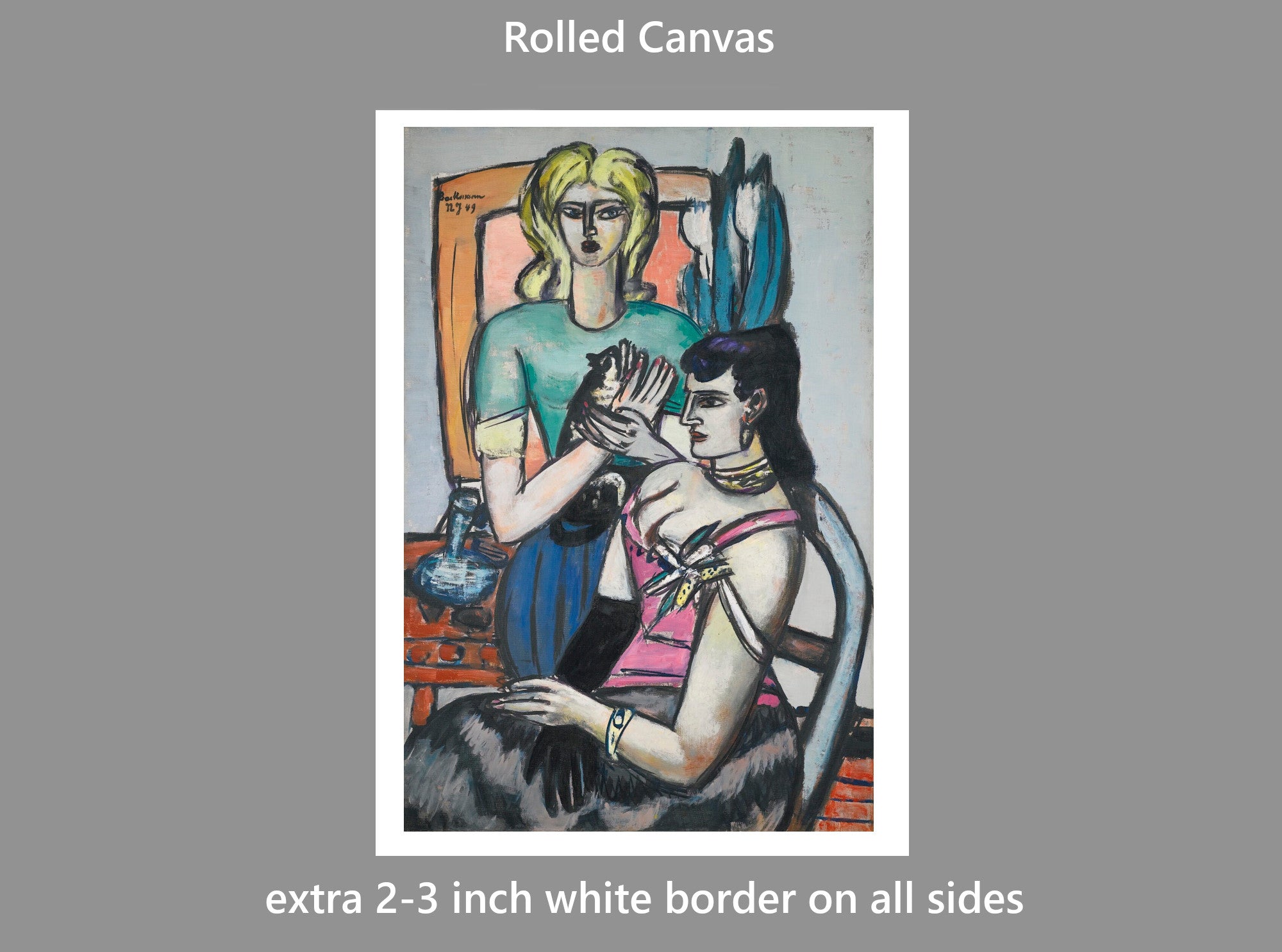 Max Beckmann, Before The Ball, Two Women with a Cat - New Objectivity