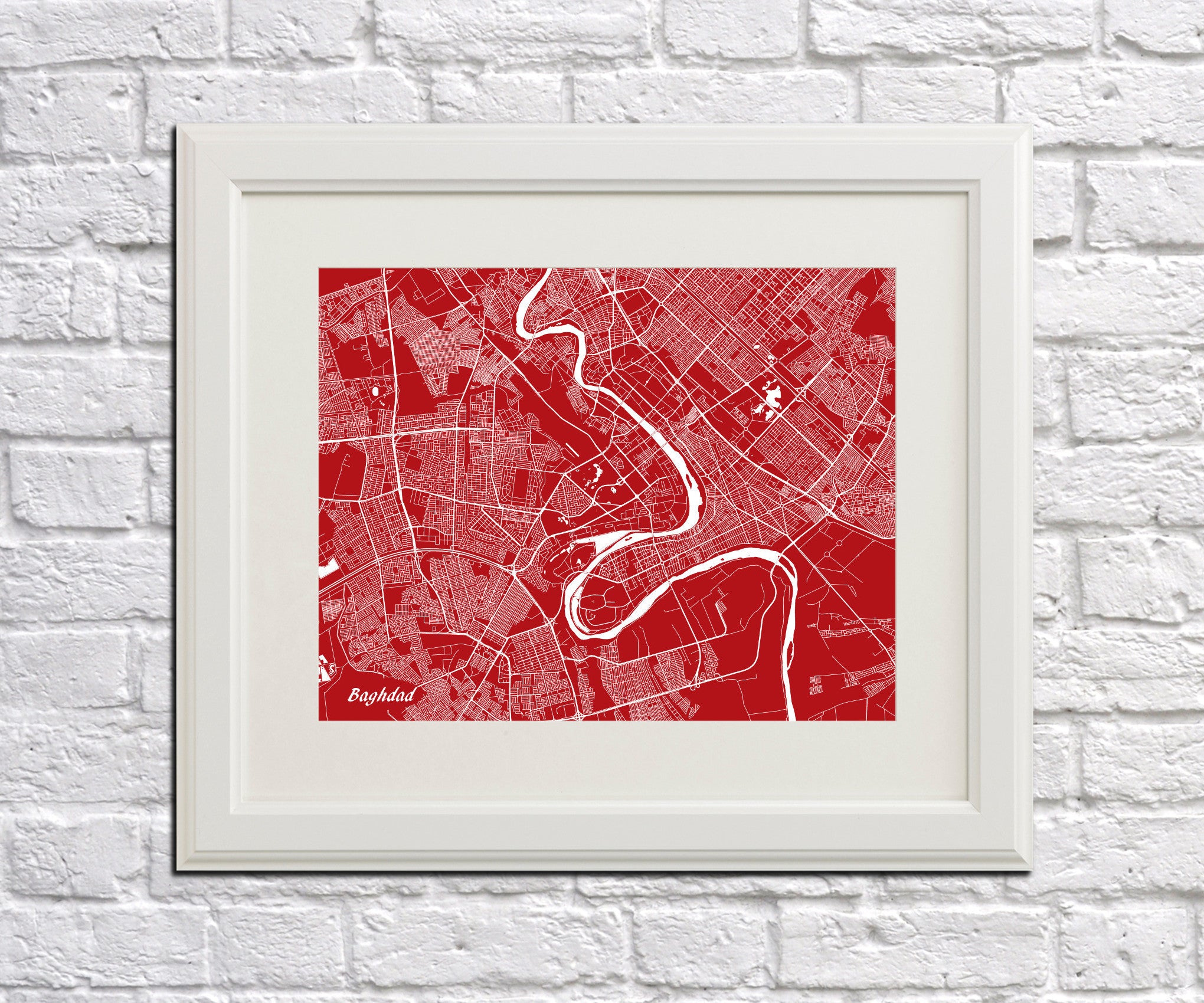 Baghdad City Street Map Print Custom Map Poster - OnTrendAndFab