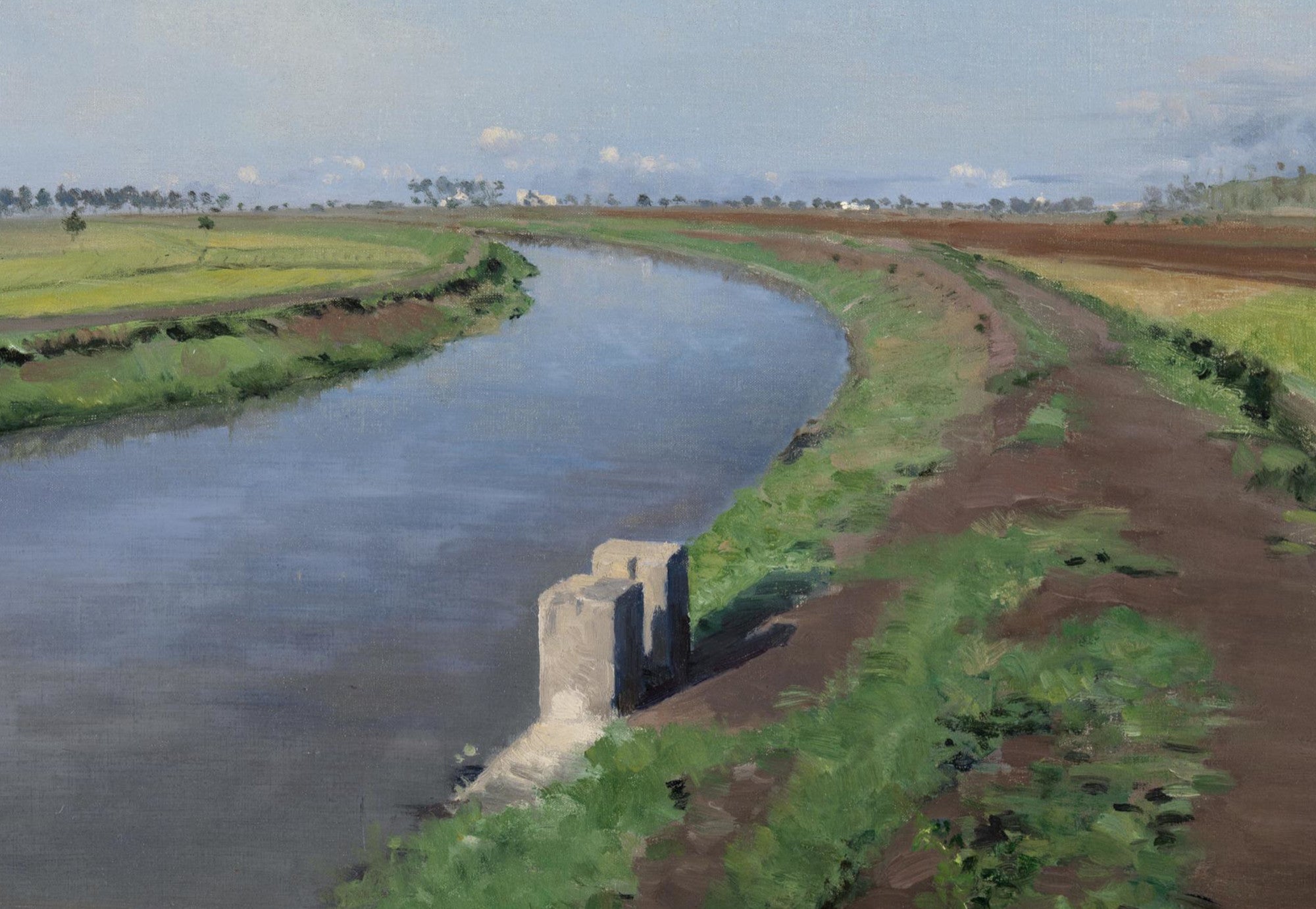 Gustave Caillebotte Fine Art Print : Banks of a Canal, near Naples