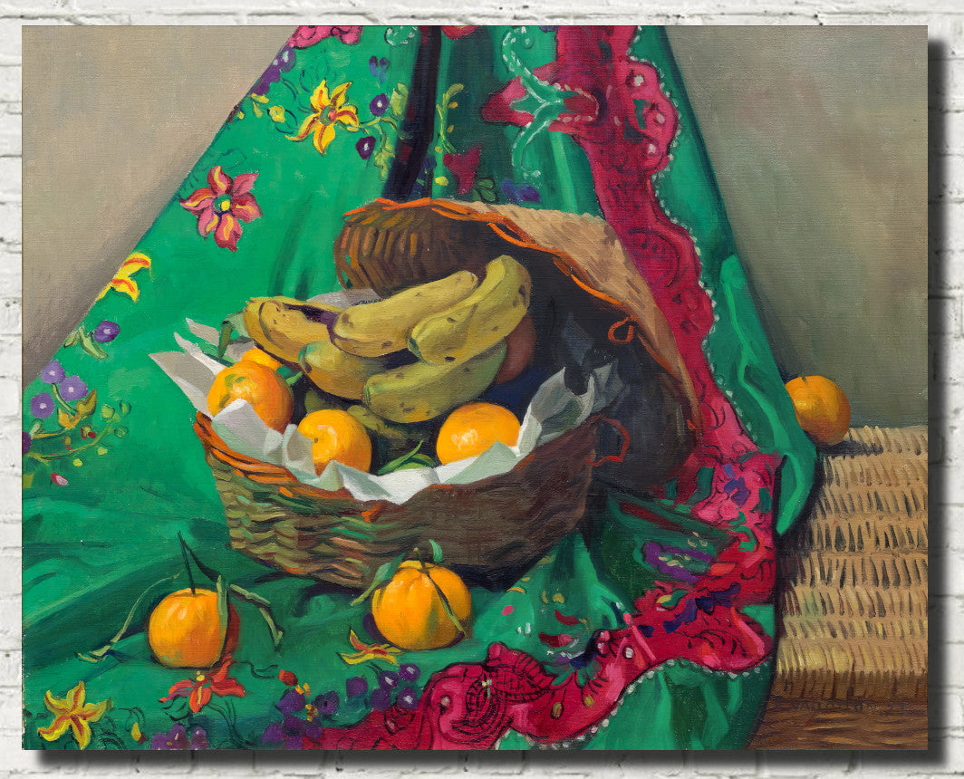 Basket of tangerines and bananas, Félix Vallotton