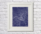 Bath City Street Map Print Feature Wall Art Poster