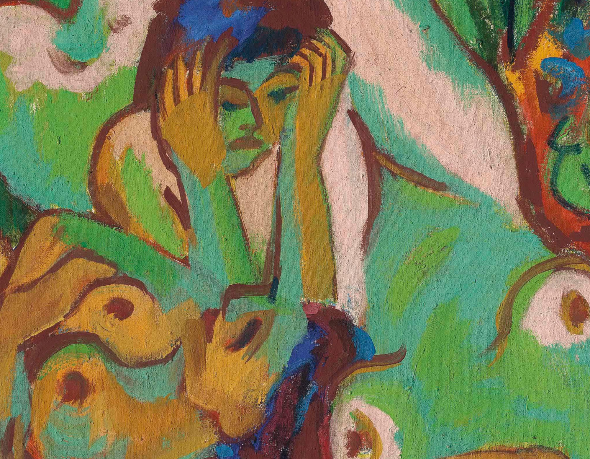 Ernst Ludwig Kirchner Expressionism Fine Art Print, Bathers in the Meadow